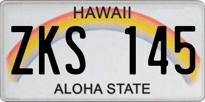 HI license plate ZKS145