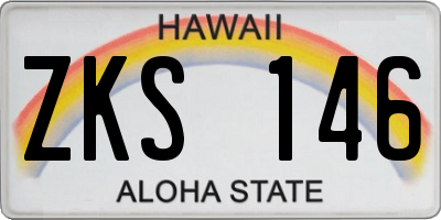 HI license plate ZKS146