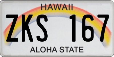 HI license plate ZKS167