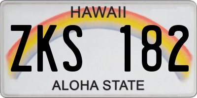 HI license plate ZKS182
