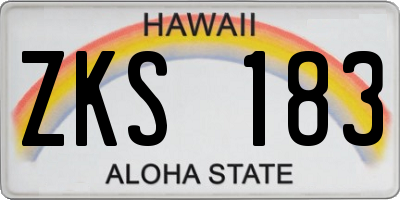 HI license plate ZKS183