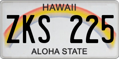 HI license plate ZKS225