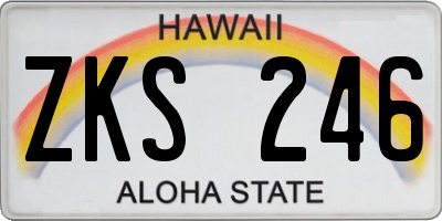 HI license plate ZKS246