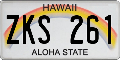 HI license plate ZKS261