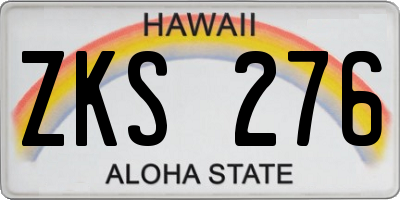 HI license plate ZKS276