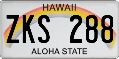 HI license plate ZKS288