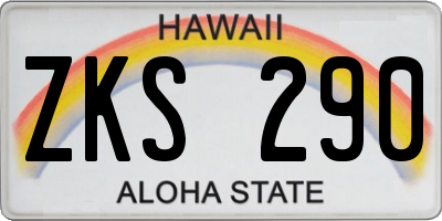 HI license plate ZKS290
