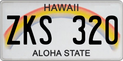 HI license plate ZKS320