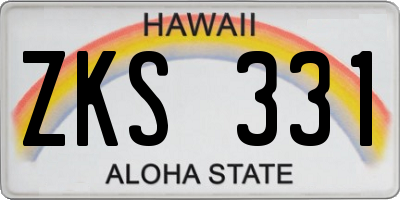 HI license plate ZKS331