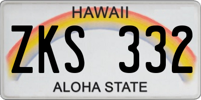 HI license plate ZKS332