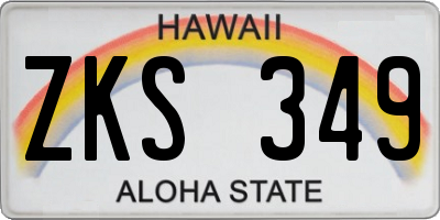 HI license plate ZKS349