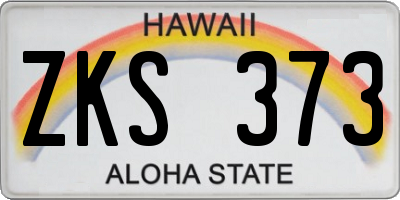 HI license plate ZKS373