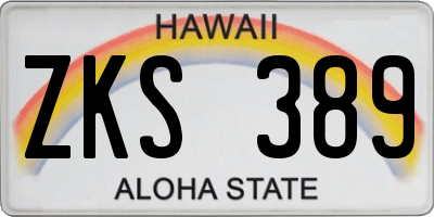 HI license plate ZKS389