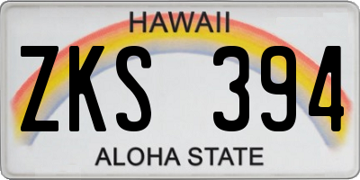 HI license plate ZKS394