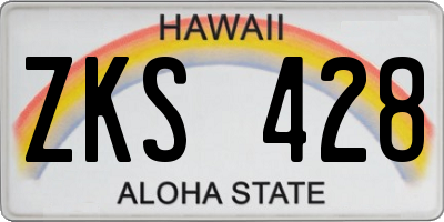 HI license plate ZKS428