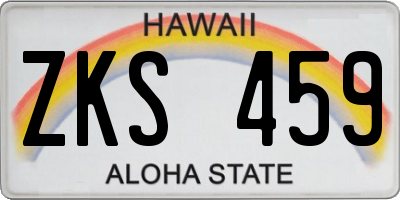 HI license plate ZKS459