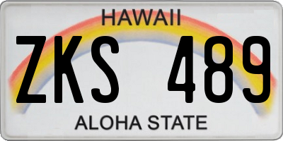 HI license plate ZKS489