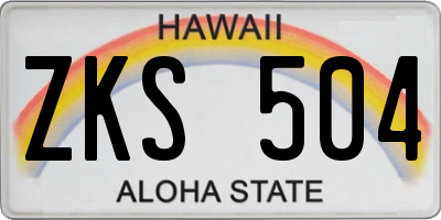 HI license plate ZKS504