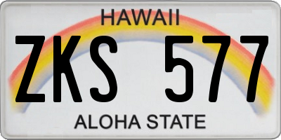 HI license plate ZKS577