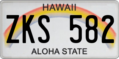 HI license plate ZKS582