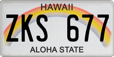 HI license plate ZKS677