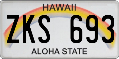 HI license plate ZKS693