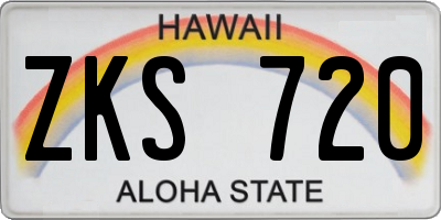 HI license plate ZKS720