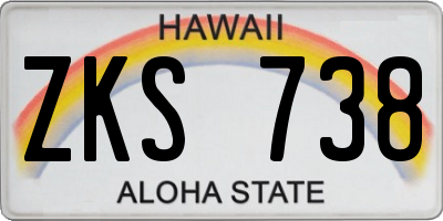 HI license plate ZKS738