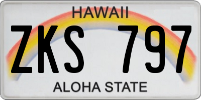 HI license plate ZKS797
