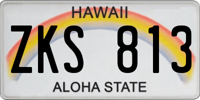 HI license plate ZKS813