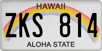 HI license plate ZKS814