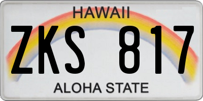 HI license plate ZKS817