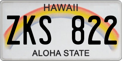 HI license plate ZKS822