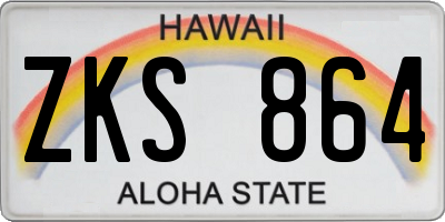 HI license plate ZKS864