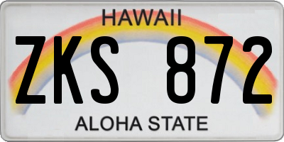 HI license plate ZKS872