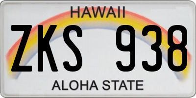 HI license plate ZKS938