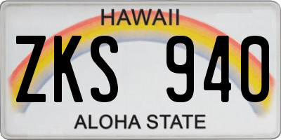 HI license plate ZKS940