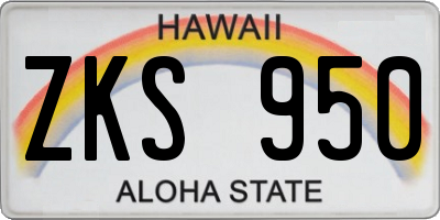 HI license plate ZKS950