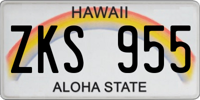 HI license plate ZKS955
