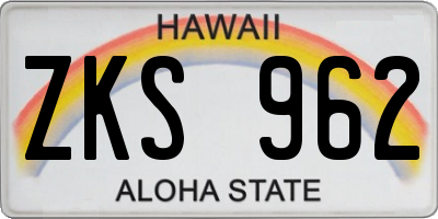 HI license plate ZKS962
