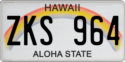 HI license plate ZKS964