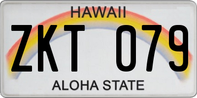 HI license plate ZKT079