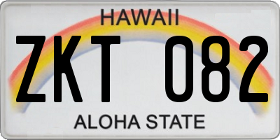 HI license plate ZKT082