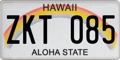 HI license plate ZKT085