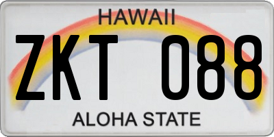 HI license plate ZKT088
