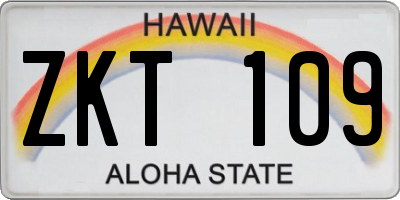 HI license plate ZKT109