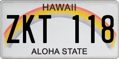 HI license plate ZKT118