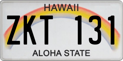 HI license plate ZKT131