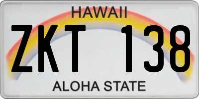 HI license plate ZKT138