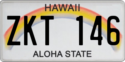 HI license plate ZKT146